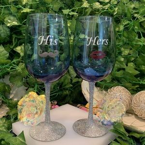 Handmade His/Hers Wine Glass Set